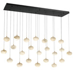 Calcolo Linear Multi-Light Chandelier - Matte Black / Natural Alabaster