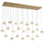 Calcolo Linear Multi-Light Chandelier - Painted Antique Brass / Natural Alabaster