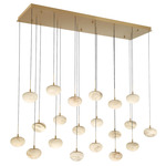 Calcolo Linear Multi-Light Chandelier - Painted Antique Brass / Natural Alabaster