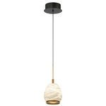 Lucidata Pendant - Matte Black / Natural Alabaster