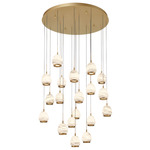 Lucidata Round Multi Light Chandelier - Painted Antique Brass / Natural Alabaster