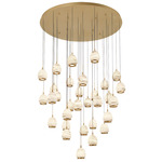 Lucidata Round Multi Light Chandelier - Painted Antique Brass / Natural Alabaster
