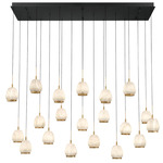 Lucidata Linear Multi Light Chandelier - Matte Black / Natural Alabaster