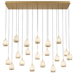 Lucidata Linear Multi Light Chandelier - Painted Antique Brass / Natural Alabaster