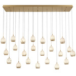 Lucidata Linear Multi Light Chandelier - Painted Antique Brass / Natural Alabaster