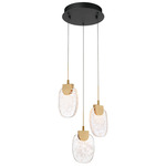 Castelo Round Multi Light Chandelier - Matte Black / Clear