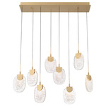 Castelo Linear Multi Light Chandelier - Painted Antique Brass / Clear