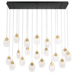 Castelo Linear Multi Light Chandelier - Matte Black / Clear