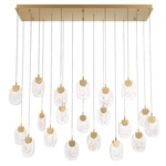 Castelo Linear Multi Light Chandelier - Painted Antique Brass / Clear