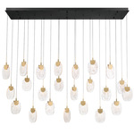 Castelo Linear Multi Light Chandelier - Matte Black / Clear