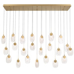 Castelo Linear Multi Light Chandelier - Painted Antique Brass / Clear