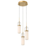 Verona Round Multi Light Chandelier - Painted Antique Brass / Clear/ Opal