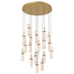 Verona Round Multi Light Chandelier - Painted Antique Brass / Clear/ Opal