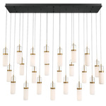 Verona Linear Multi Light Chandelier - Matte Black / Clear/ Opal