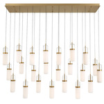 Verona Linear Multi Light Chandelier - Painted Antique Brass / Clear/ Opal