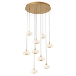 Adelfia Round Multi Light Chandelier - Painted Antique Brass / Opal White