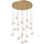 Adelfia Round Multi Light Chandelier - Painted Antique Brass / Opal White