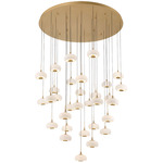 Adelfia Round Multi Light Chandelier - Painted Antique Brass / Opal White