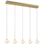 Adelfia Linear Multi Light Chandelier - Painted Antique Brass / Opal White
