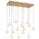 Adelfia Linear Multi Light Chandelier - Painted Antique Brass / Opal White