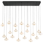 Adelfia Linear Multi Light Chandelier - Matte Black / Opal White