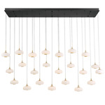 Adelfia Linear Multi Light Chandelier - Matte Black / Opal White
