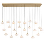 Adelfia Linear Multi Light Chandelier - Painted Antique Brass / Opal White