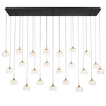 Manarola Linear Multi Light Chandelier - Matte Black / Clear/ Opal