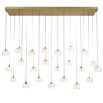 Manarola Linear Multi Light Chandelier - Painted Antique Brass / Clear/ Opal