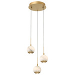 Baveno Round Multi Light Chandelier - Painted Antique Brass / Alabaster