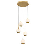 Baveno Round Multi Light Chandelier - Painted Antique Brass / Alabaster