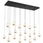 Baveno Linear Multi Light Chandelier - Matte Black / Alabaster