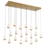 Baveno Linear Multi Light Chandelier - Painted Antique Brass / Alabaster