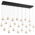 Baveno Linear Multi Light Chandelier - Matte Black / Alabaster