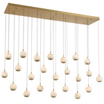 Baveno Linear Multi Light Chandelier - Painted Antique Brass / Alabaster
