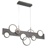 Torino Linear Chandelier - Brushed Vintage Gray / White