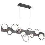 Torino Linear Chandelier - Brushed Vintage Gray / White