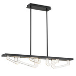 Arezzo Linear Chandelier - Painted Brushed Gray / Clear