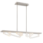 Arezzo Linear Chandelier - Painted Brushed Champagne / Clear