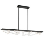 Arezzo Linear Chandelier - Painted Brushed Gray / Clear