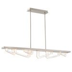 Arezzo Linear Chandelier - Painted Brushed Champagne / Clear