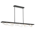 Arezzo Linear Chandelier - Painted Brushed Gray / Clear