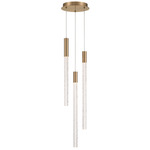 Gravina Round Multi Light Chandelier - Brushed Brass / Clear