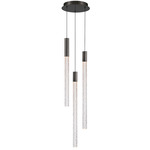 Gravina Round Multi Light Chandelier - Gun Metal / Clear