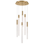 Gravina Round Multi Light Chandelier - Brushed Brass / Clear