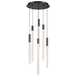Gravina Round Multi Light Chandelier - Gun Metal / Clear