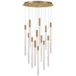 Gravina Round Multi Light Chandelier - Brushed Brass / Clear