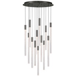 Gravina Round Multi Light Chandelier - Gun Metal / Clear