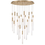 Gravina Round Multi Light Chandelier - Brushed Brass / Clear