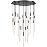 Gravina Round Multi Light Chandelier - Gun Metal / Clear
